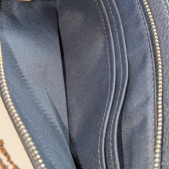 Coach leather double zip wristlet/wallet in blue/black. Large, EUC! - Picture 5 of 12